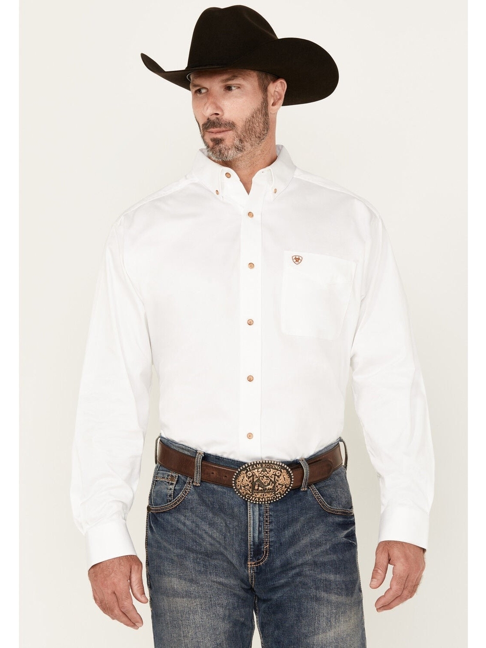 Ariat Men's Solid Twill Long Sleeve Button Up Shirt Size XXL